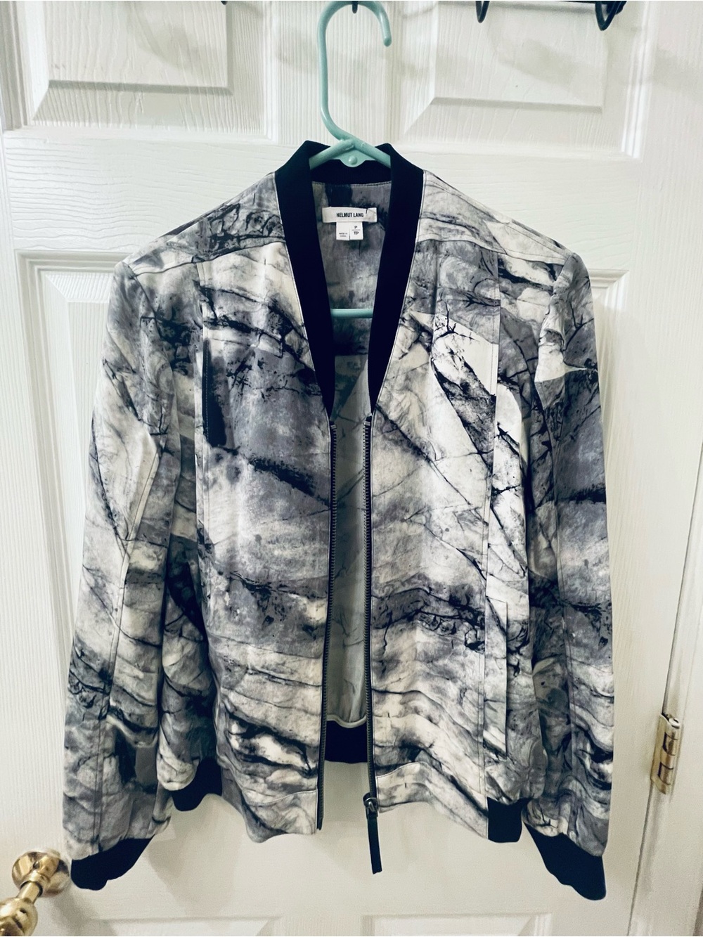 Helmut Lang Bomber Jacket - Women’s - Marble Black & White - XS - Summer Jacket